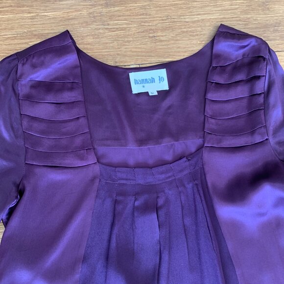 Hannah Jo 2-piece Amethyst Silk Charmeuse Cocktail Dress Womens M ~2008 - Picture 5 of 15